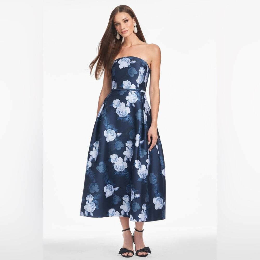 Sachin + Babi Shay Midi Dress in  Midnight Glacial Rose 14